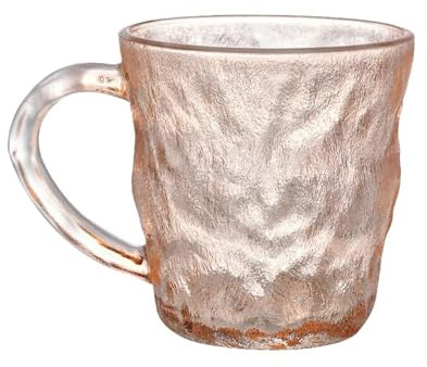CAPIJIONG 300ml/10oz Glacier con mango esmerilado gradiente vaso de cerveza, deslumbrante jugo casero, taza para hacer té, ámbar