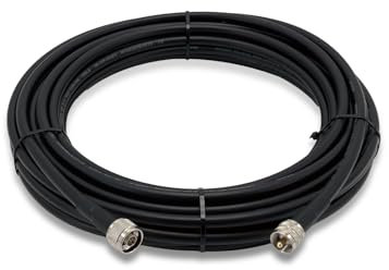 fmuser 50ft RG-8U Low Loss Coaxial Cable with 50 Ω Impedance, Ideal for FM Transmitter, CB Radio, HAM Radio, VHF Radio, VSWR Meter and Antenna (PL259-Male to N-Male)