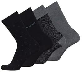 bugatti 4er Box Herren Socken - Hochwertige Baumwollsocken in einer Geschenkbox aus Metall - Größe 39-42 und 43-46