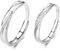 YHIJSR 2 Pezzi Anelli in Argento Regolabili per Coppie Anello Regolabile con Nodo d'amore in Argento Anelli di Coppia
