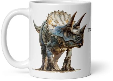 Chatcripant Tasse Dinosaure Passion Tyrannausorus Rex Carnotaurus Tricératops Stégosaure Mosasaure Giganotosaurus Ceratosaurus Jurassic Crétacé Paléontologie Gobelet Mug Enfant Noël (Tricératops)