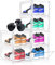VBNZBK Schuhboxen Stapelbar Transparent, 6 Stück Hartplastik Schuhkarton mit Deckel, Schuhaufbewahrung für Stöckelschuhe, Stiefeletten, Pumps, High Tops, für Größe 46 (Transparent)
