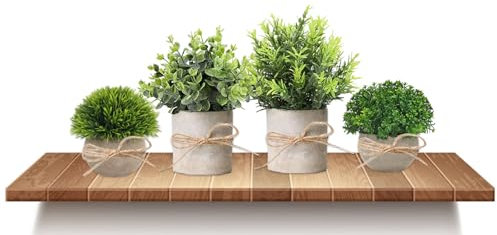 VCANIVR 4 Stück Künstliche Pflanzen Mini Kunstpflanze Eukalyptus, Künstliche Pflanzen Plastik für Schlafzimmer Badezimmer Küchen Zuhause Innen Deko