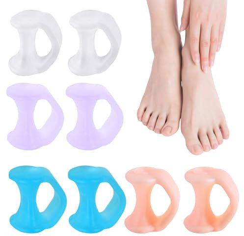 8 Stück Zehenspreizer Kleiner Zeh,Zehentrenner Schutz,Toe Stretcher,Zehenstrecker,Zehenspreizer Hallux Valgus,Zehentrenner Damen Silikon,Separators Zehenschutz Spacers,für Begradigen Zehenspreitzer