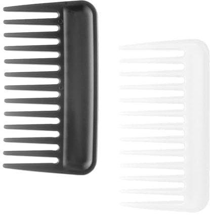 2 pettini per ciocche, pettine per ricci, pettine grosso, pettine per ricci antistatici, pettine per ciocche portatili, pettine per capelli sottili e spessi