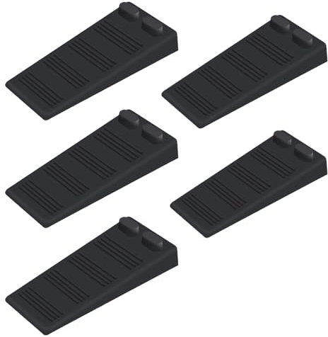 KOVOSCH 5 Stück Türstopper Boden,Gummi Türkeil Rutschfest,Ungiftig Kein Unangenehmer Geruch Türpuffer,Stapelbare Türstopper Für Haus,Büro Und Gewerbe,Schwarz