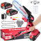 Mini Motosierra Bateria 6 Pulgadas, 1000W Motor Sin Escobillas Motosierra Eléctrica con 4000mAh Baterías y 2 Cadenas, motosierra de mano portátil Inalámbrica para Podar Árboles de Jardinería y Madera
