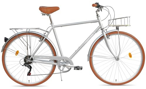 FabricBike Southken Klassisches Trekkingrad, 7 V, Gepäckträger, Lenker und Sattel verstellbar