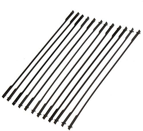 Metal Cutting Jig Blades, 12Pcs 127mm Scroll Saw Blade Teeth 10 15 18 24 Woodworking Power Tool Accessories Black for Cutting Wood