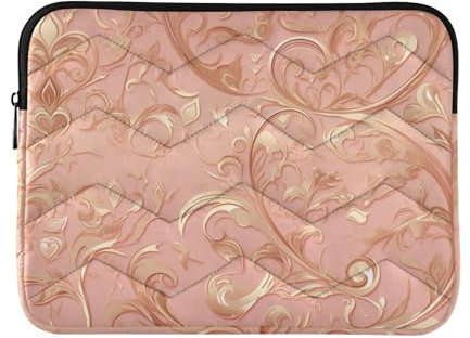 Laptop-Hülle für Laptops mit 33 - 35,6 cm (13 - 14 Zoll), klassische Hülle für Laptops, Rosen, Gold, romantische Rosen für Valentinstag, Notebook, Computertasche für Reisen, Business