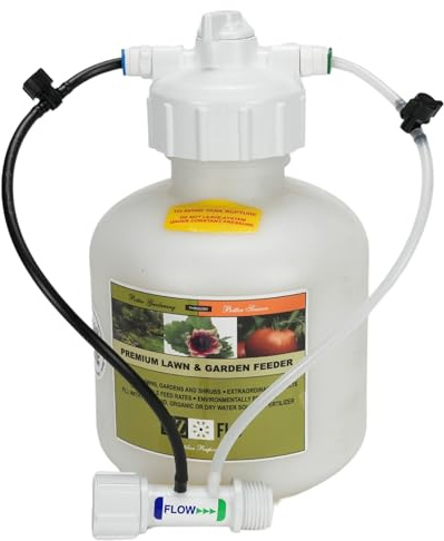 EZ-FLO EZ 2005-HB Schlauch-Lätzchen und Tropfdünger-Injektor, Niederdruck-Garten-Futterstation für Ein-/Aus-Durchfluss und Tropfbewässerung