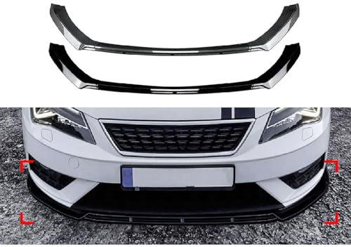 SUNJFY Frontstoßstange Spoilerlippe für Seat Leon MK3.5 2017 2018 2019, Spoiler Diffusor Front Spoiler Lippe Auto Frontspoiler Frontschürze Auto ZubehöR, Carbon Fiber Texture