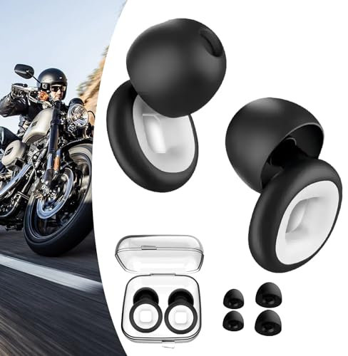 Motorrad Ohrstöpsel - 27 dB, Wiederverwendbare Superweiche Silikon-Ohrstöpsel,zum Schlafen mit Geräuschunterdrückung (Weiß)