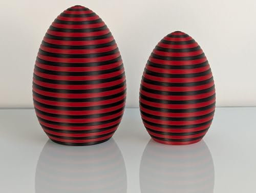AcubycArt Große Deko-Ostereier (2er-Set) (Schwarz/Rot)