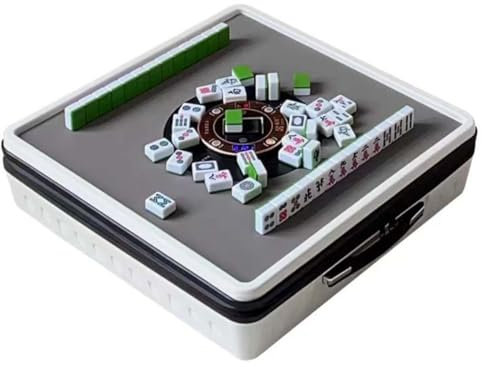 GJBMXSM Tragbarer Automatisch Mischender Mahjong-Tisch,Elektrischer Mahjong-Tisch Mit 144 Magnetischen Spielsteinen,Für Chinesischen Und Philippinischen Stil,Reise-Mahjong-Tisch,20,8 Zoll X 5,5 Zoll