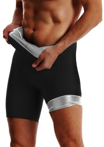 DUHENWU Combinaison de sudation pour homme - Short de sauna - Contrôle du ventre - Body Shaper - Effet sauna - Legging de sport pour perdre du poids - Pantalon de jogging extensible - Pantalon de