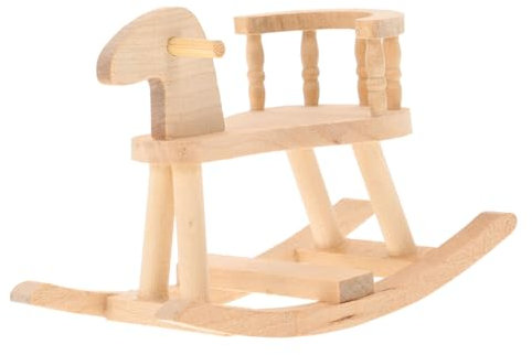 ibasenice Miniaturschaukelpferd Aus Holz Für Puppenhaus Exquisites Möbelstück Dekoratives Element Für Kinderzimmer Und Miniaturmöbel Robustes Design Mit Feinen Details