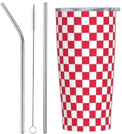 YFSGDLBN Mug isotherme en acier inoxydable avec imprimé rouge et blanc