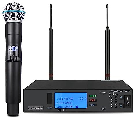 Kit completo per podcast, microfonico wireless professionale Spettacolo teatrale Canto Grande festa(Beta 58A 572-590MHz)