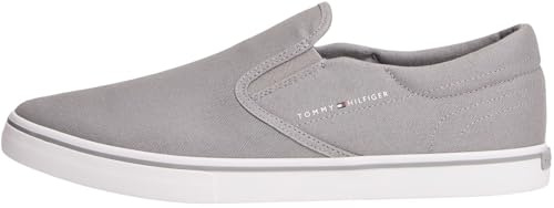 Tommy Hilfiger Herren Vulcanized Sneaker Core Slip On ohne Schnüren, Grau (Universal Grey), 42