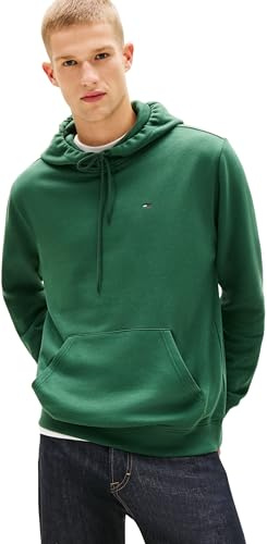 Tommy Jeans Herren Hoodie Regular Fit Flag Fleece mit Kapuze, Mehrfarbig (Shadow Pine), L