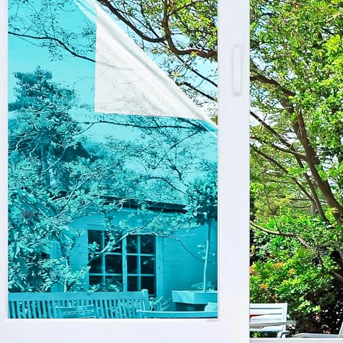 Vinilo Adhesivo para Cristales Efecto Espejo. Lámina Protección Solar de Ventanas. Pegatina Oscura para Vidrios. Polarizado Doméstico Unidireccional. Uso Doméstico y Profesional. 50X300 CM
