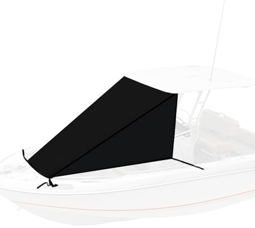Toldo Bimini para Barco, Toldo de Proa T-Top, Toldo para Pontón, Extensión Impermeable y Resistente a Los Rayos UV, Fabricado en Poliéster 600D de Grado Marino(Black,245x290cm/96x114in)