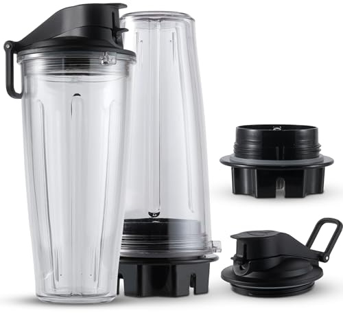 MRX Solutions Personal Cups Adapter fits Vitamix Classic Blenders 5200, 5300, 6300, 6500, 7500, 780 & More + Two BPA-Free 20-oz Insulated Leak-Proof Cups – Not Compatible With Self-Detect Models