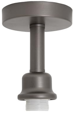 Happy Homewares Contemporary Designer Short Semi Flush Matte Pearl Grey Ceiling Rose Light | 1 x 60w E27 | Perfect for Low Ceilings