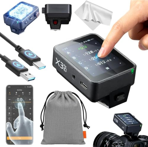 Godox X3 Pro X3PRO-C TTL Funk-Blitzauslöser für Canon, 2.4GHz Wireless X System Funkauslöser, Bluetooth & APP Steuerung, Touchscreen, HSS, Shutter Control, USB-C Schnellladung