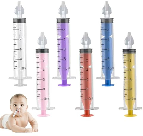 6 Stück Nasensauger Babyspritze Neti Rinser, Tragbarer Wiederverwendbarer Nasendusche Nasenspülung Baby, 10ml