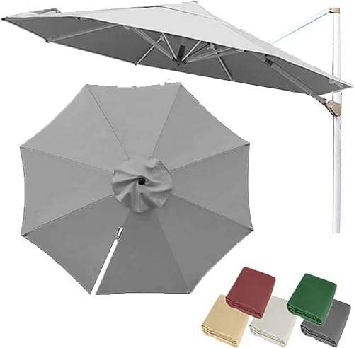 Toile De Rechange pour Parasol Rond Déporté De 3 M (10 Pi) - Structure à 8 Baleines, Tissu Résistant Aux UV pour Jardin Et Piscine, Protection Solaire Durable. Taupe Single top-3m(10ft)