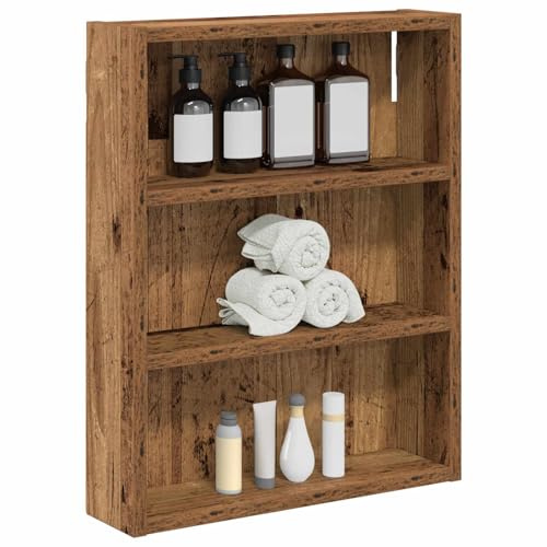 vidaXL Badezimmer-Wandschrank Altholz 40 x 10 x 50 cm Holzwerkstoff