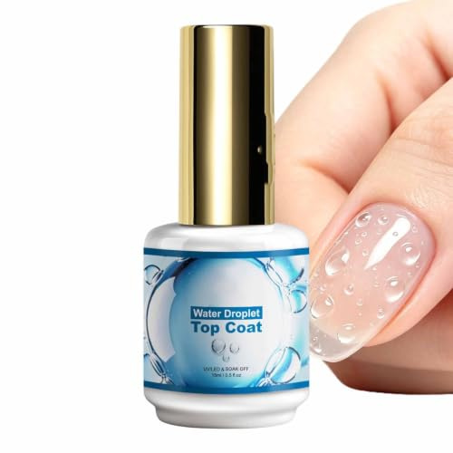 Wassertropfen-Nagelgel – 15 Ml Transparenter Decklack, Wassertropfen-Versiegelungsbeschichtung Mit Automatischem Tropfen-Top-Öl-Effekt, Regentropfen-Modelliergel Für Zuhause, Salon, Maniküre, Reisen,