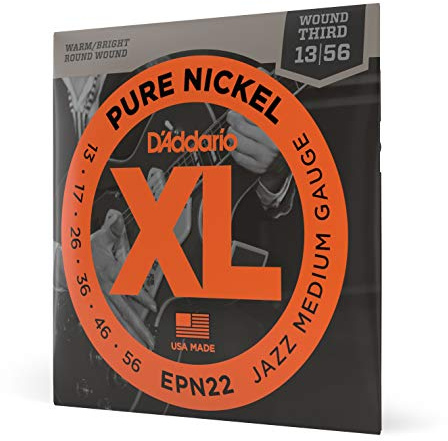 D'Addario XL Pure Nickel Electric Guitar Strings EPN22, 13-56