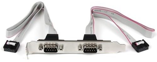 StarTech.com Cabezal Bracket de 2 puertos COM de Serie Serial para conectar en Placa Base - 2x DB9 Macho - 2x IDC10 Hembra