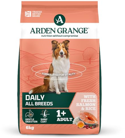 Arden Grange Adult Dry Dog Food with Fresh Salmon and Rice, 6 kg