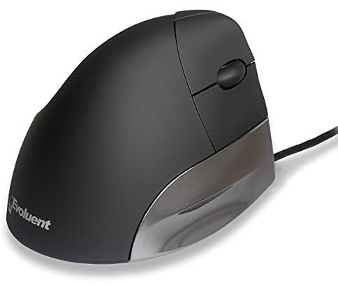 Evoluent ergonomische Rechte Hand Vertical Maus (2600dpi, USB) Silber/schwarz