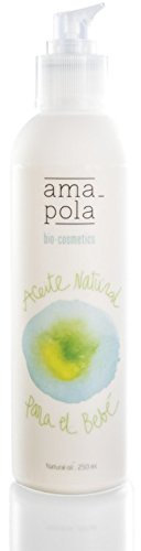 AMAPOLA BIOCOSMETICS Olio Naturale per Bambini - Idratazione e Nutrizione per la Pelle Delicata del Bambino - Ingredienti Biologici, Naturali e Vegani [250 ml]
