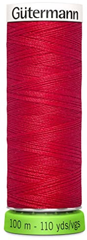 Gutermann - Filo in poliestere riciclato, 110 m, colore: Scarlatto