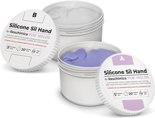 Silikon kautschuk 1:1 Knetsilikon SIL HAND, Abformmasse, Silikongummi, Knetmasse, Modelliermasse, Anti-Haftbeschichtet, DIY Basteln, Reproduzieren von Formen, Silikon, Kautschuk (500 gr)