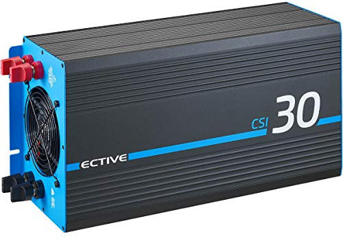 ECTIVE Reiner Sinus Wechselrichter CSI 30-3000W, 24V auf 230V, USB, USV Funktion, Überhitzungsschutz, Netzvorrangschaltung - DC/AC Spannungswandler, Umwandler, Stromwandler für Haushaltsgeräten