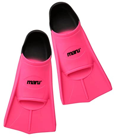 maru - Schwimmflossen für das Training - Neon-Pink/Schwarz - Größe EU 33/34 (UK 1/2)