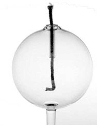 Lampes à Huile de Poser Ronde en Verre soufflé Transparent pétrole à la Bouche de diamètre 4 cm Longueur 3,5 cm, Oberstdorfer Glashutte