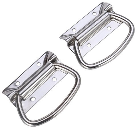 UEETEK Poignées de traction d'acier inoxydable de 2pcs poignées robustes résistantes de coffre pour la porte de boîte à outils