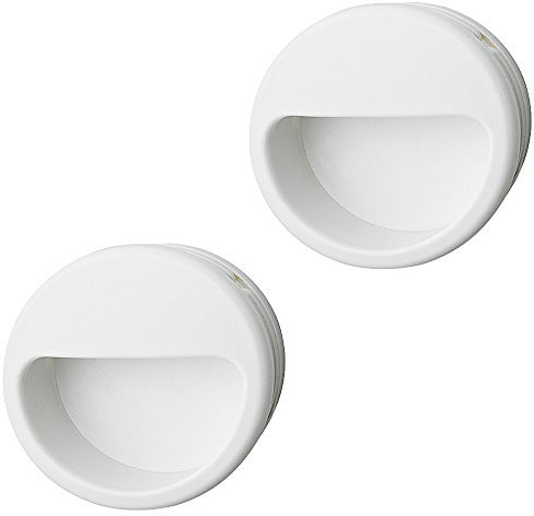 Gedotec Poignée coquille ronde meuble Poignée en plastique blanc Coque - H1930 | d'armoire Ø 55 mm Poignée porte coulissante MADE IN GERMANY | tiroirs - 2 pièces