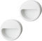 Gedotec Poignée coquille ronde meuble Poignée en plastique blanc Coque - H1930 | d'armoire Ø 55 mm Poignée porte coulissante MADE IN GERMANY | tiroirs - 2 pièces