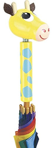 Vilac - Regenschirm Flip Flap die Giraffe – Holz, andere Materialien, Kunststoff, Metall – 4417S