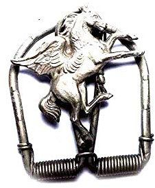 Pinza para billetes artesanal con caballo Pegaso para baño, plata antigua u otra, a elegir, con muelle a presión, para sujetar dinero artesanal, LATÓN MOJADO