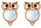Opal Eule Ohrstecker Kette 925 Sterling Silbler Ohrschmuck Opal Ohrringe für Mädchen Ohrstecker Opal Schmuck Geschenk für Damen